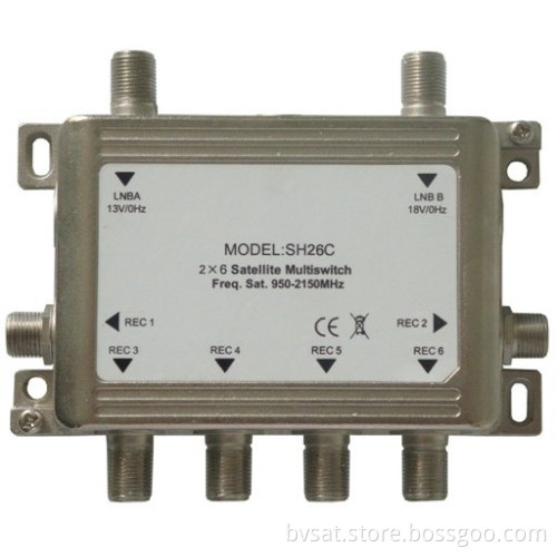2 In 6 Out Satellite Multiswitch For Directv System
